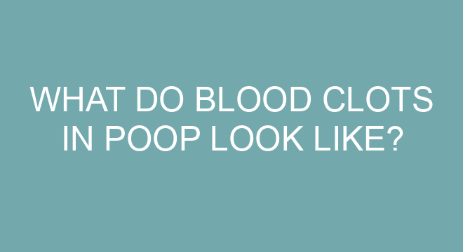 What Do Blood Clots In Poop Look Like?