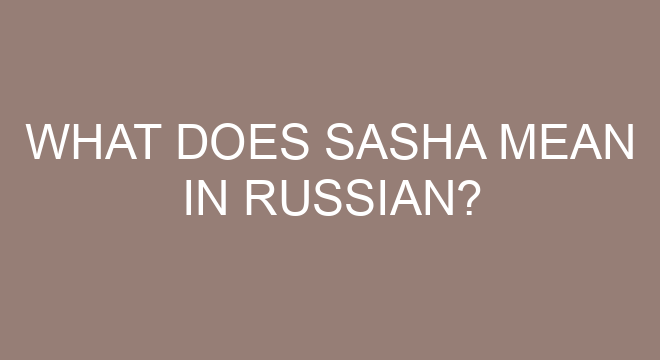 What Does Sasha Mean In Russian?