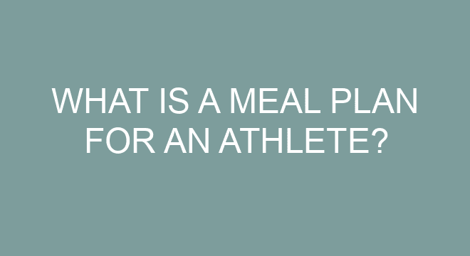 What Is A Meal Plan For An Athlete?