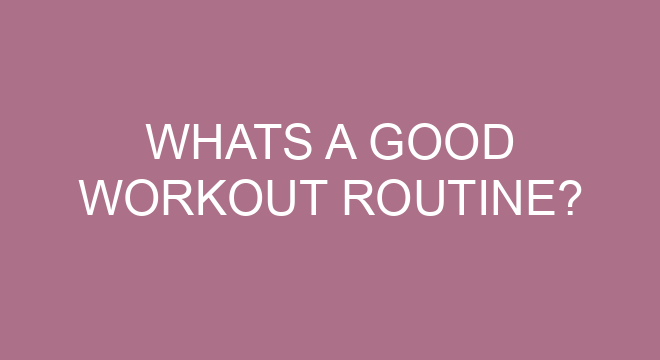Whats A Good Workout Routine 