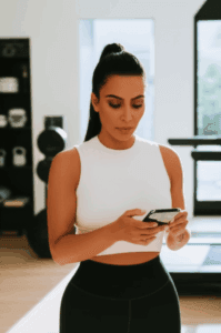Kim Kardashian Balances Rigorous Workouts with Constant Connectivity