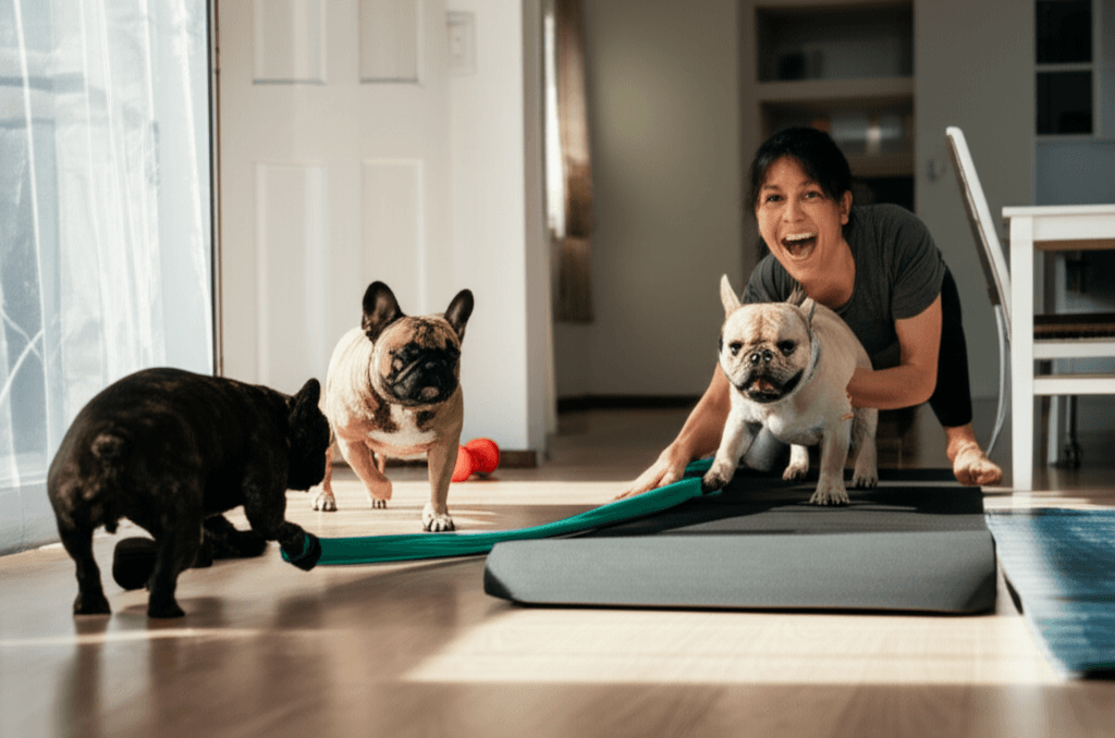 French Bulldogs Unleash Adorable Chaos During Owner’s Home Workout